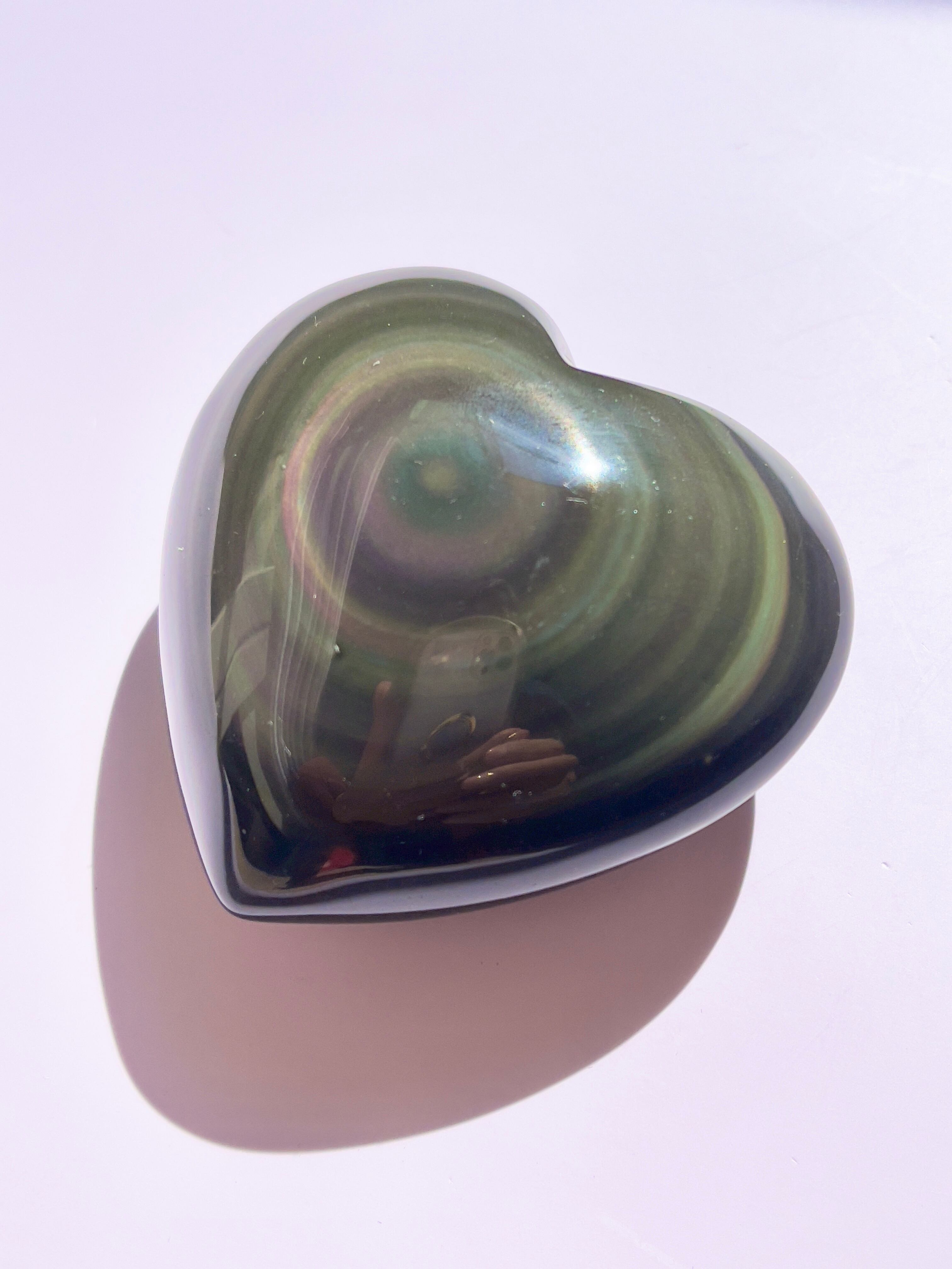 レインボーオブシディアンハート