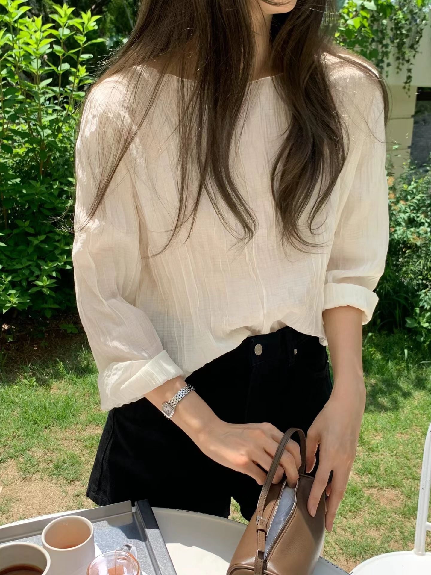 (予約) ounce / More Linkle blouse
