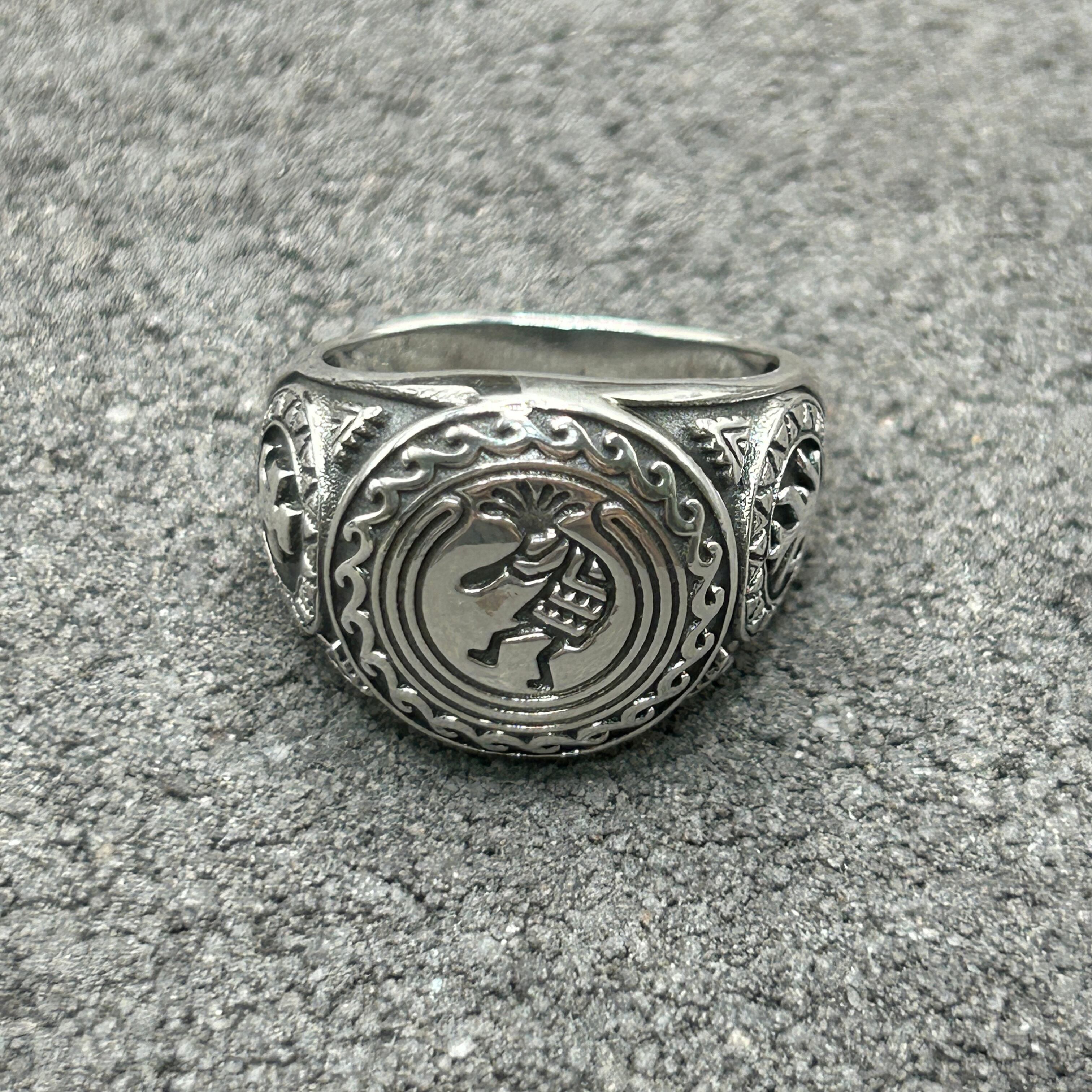 シルバー925 Silver ココペリデザインリング/軽研磨仕上げ/15号