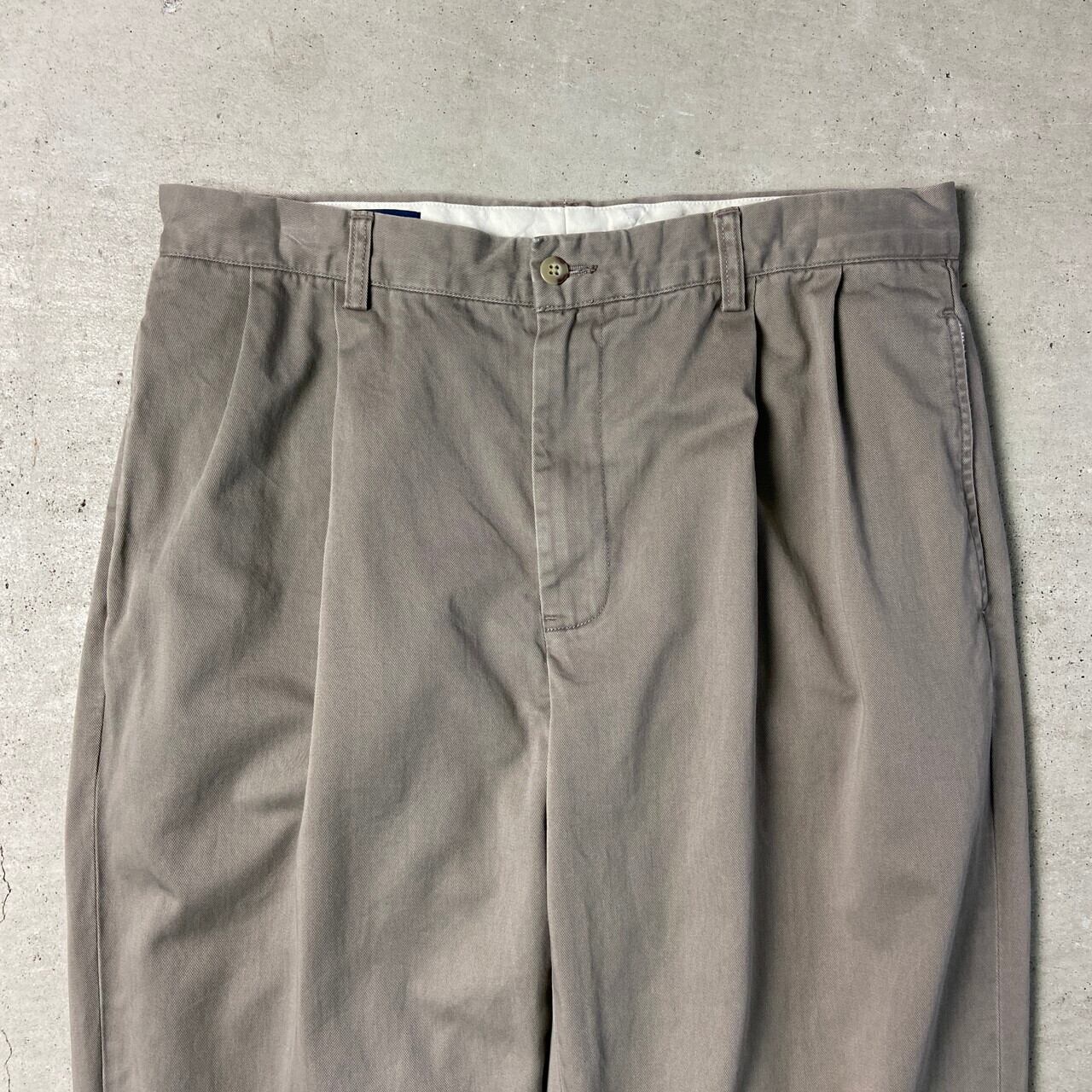 90s ポロバイラルフローレン ポロチノ　2タック　ワイドチノ　グレー Polo by Ralph Lauren ラルフローレン 90s ワイド 2タック