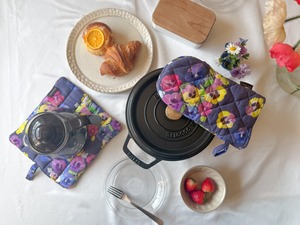 母の日&引越しのお祝いに｜キッチンミトン＆マットセット〈FLOWER〉