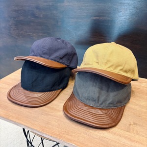 HIGHER VINTAGE DUCK × LEATHER BRIM CAP