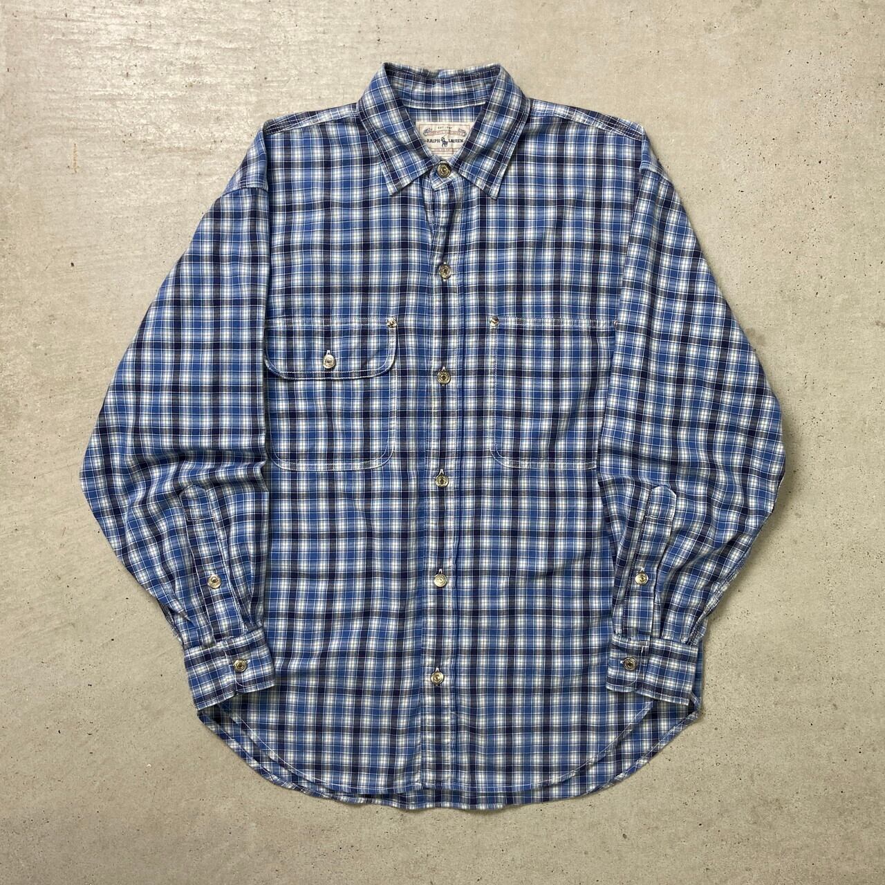 80〜90年代 RALPH LAUREN ラルフローレン チェックシャツ 長袖シャツ 
