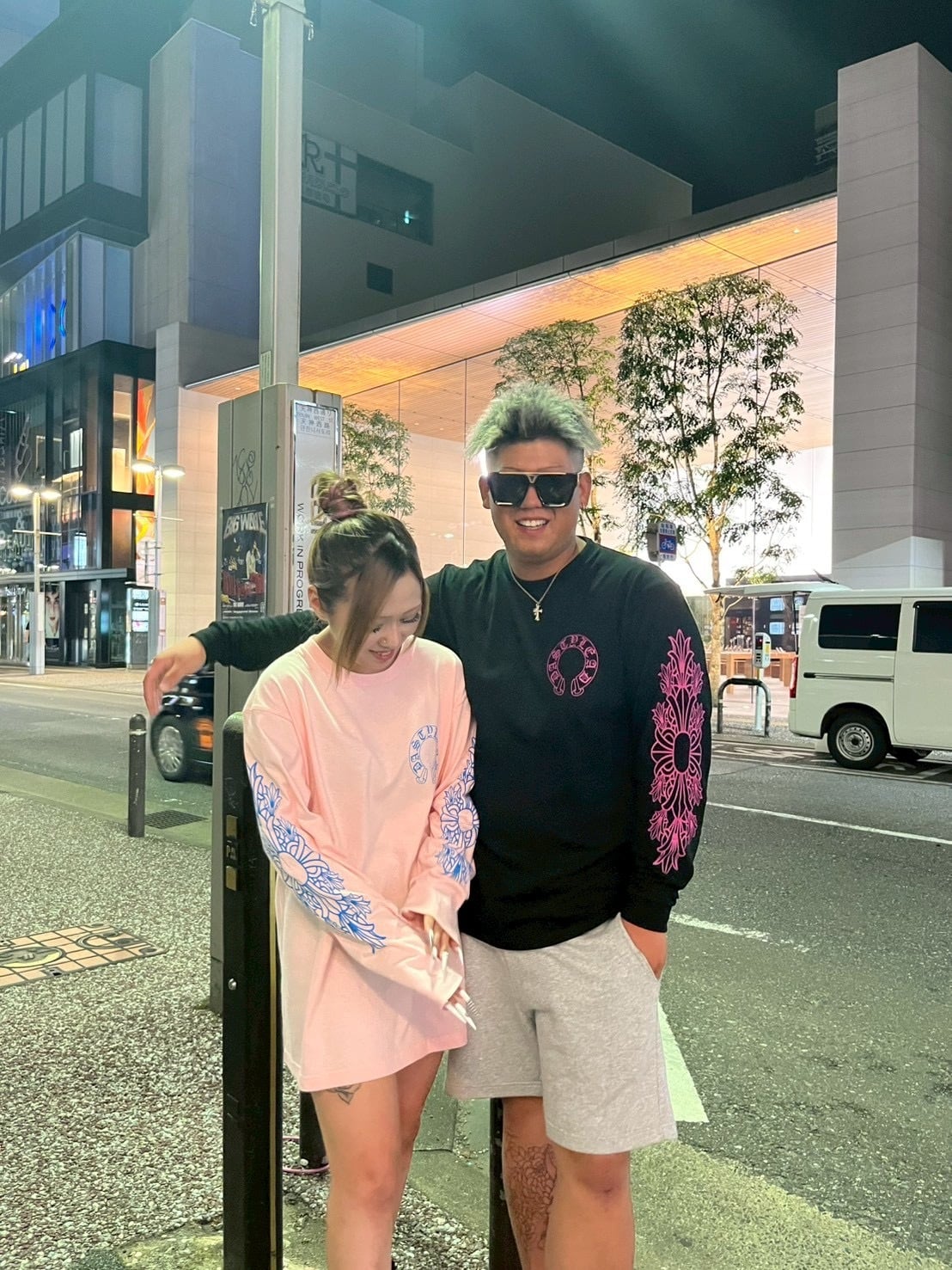 DAstyle Floral pattern Long sleeves 【black×pink】 | DAstyle