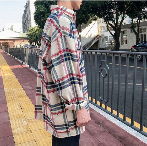 タータンチェック カジュアル シャツ 大人 メンズ 長袖 ゆったり