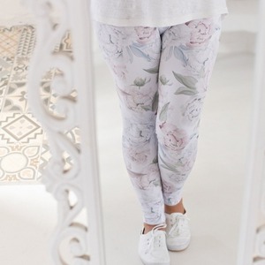 peony leggings (mom) 手書きピオニー レギンス （ママ）