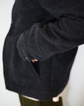 kujaku - Box Silhouette Wool Jacket :Black|二重織り/裏起毛“表使い”/バイオウォッシュ