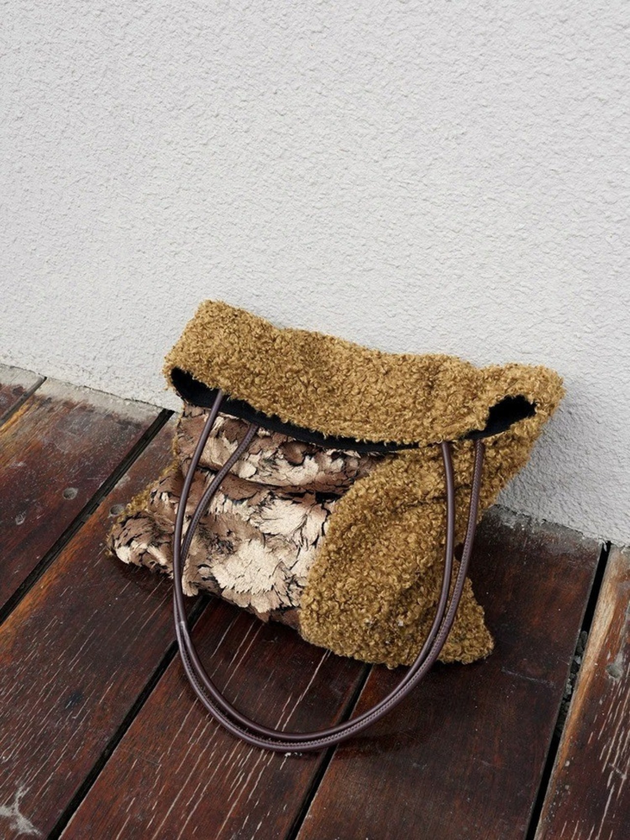 Craquelé Fur Mix Boa Bag F0835