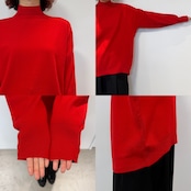 タートルもっちりニットPO/レッド