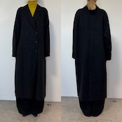 【受注予約:11月上旬入荷予定】Color nep mixed tweed long CO/black