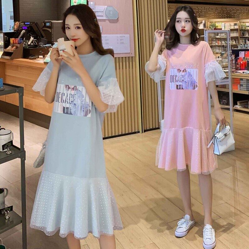 【新作】【送料無料】 女性用Tシャツのマタニティドレスコットンファッションドレスバージョン AL expec338039748117