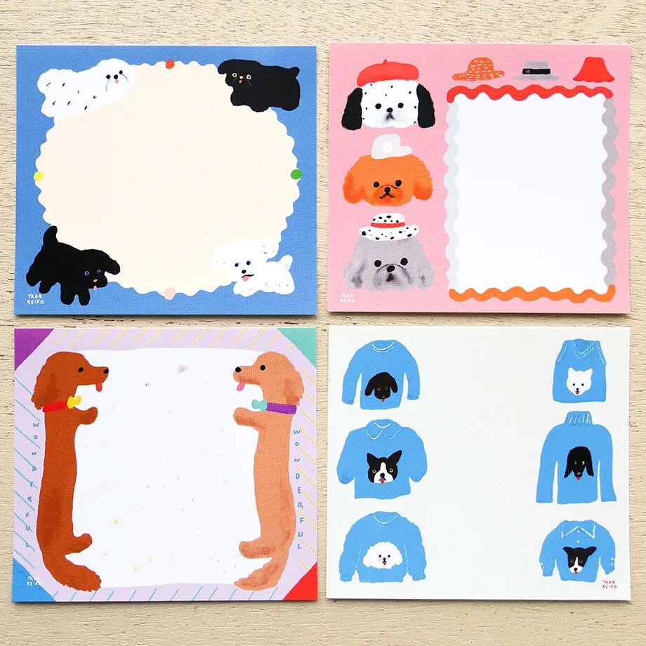 多田玲子 メモ帳 ブロックメモ DOG YEAR ワンコ | 文具雑貨 RAIN DROPS