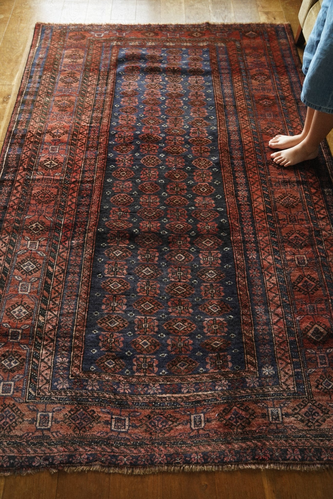 2410-Vintage Janbegi Baluch rug