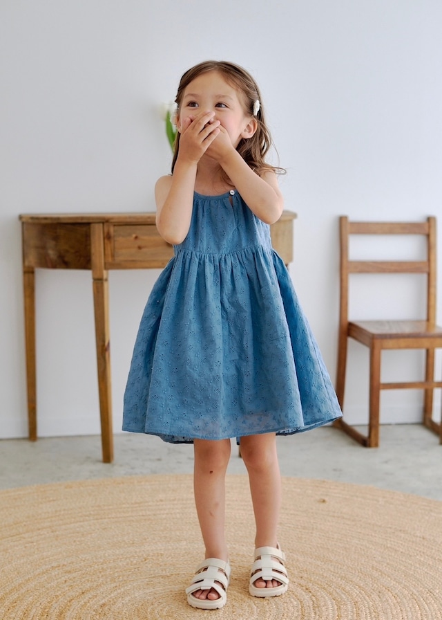 ポケット付きキャミワンピース〈Blue〉