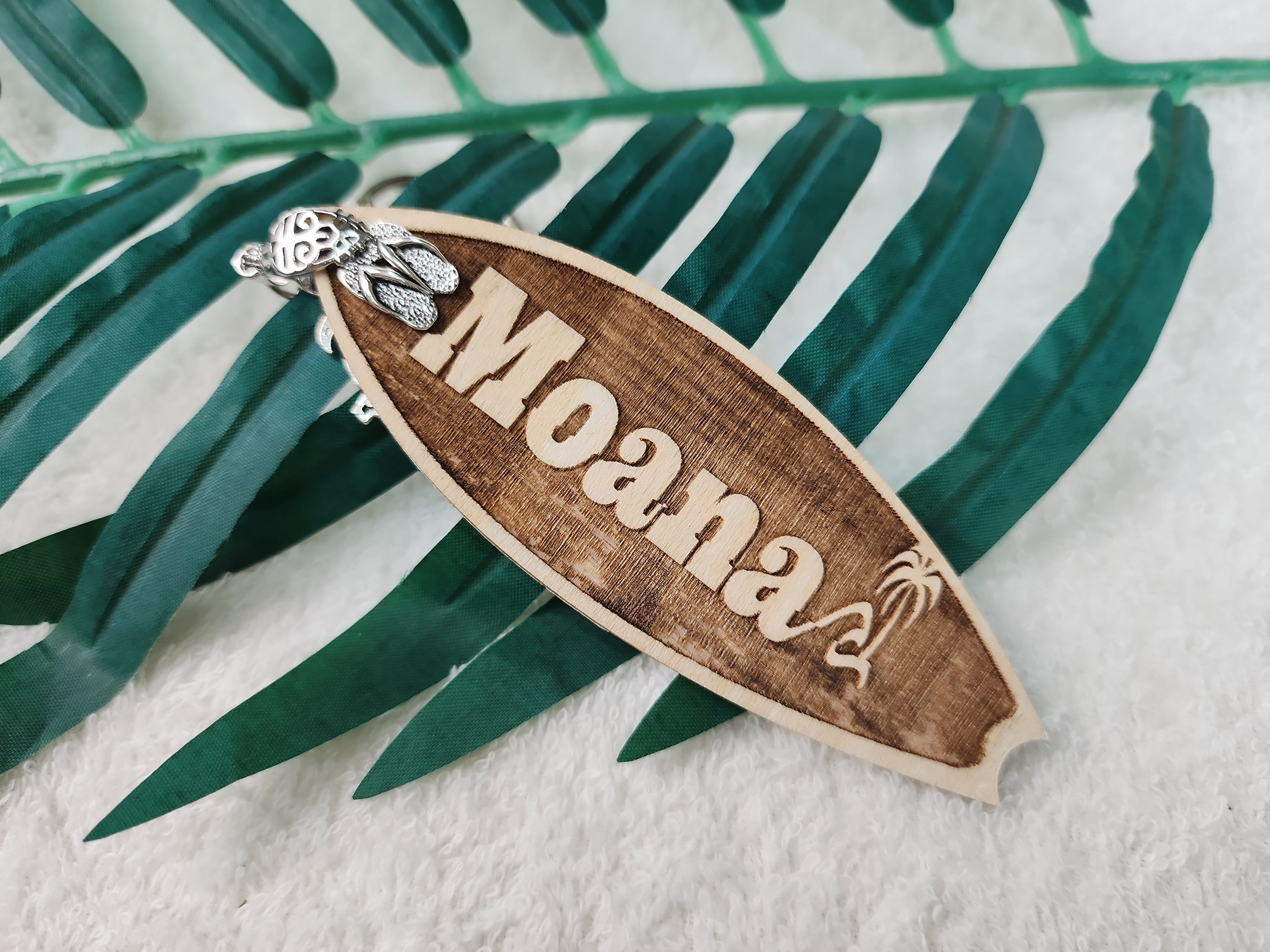 464.オーシャンレジンアート 名入れサーフボードキーホルダー