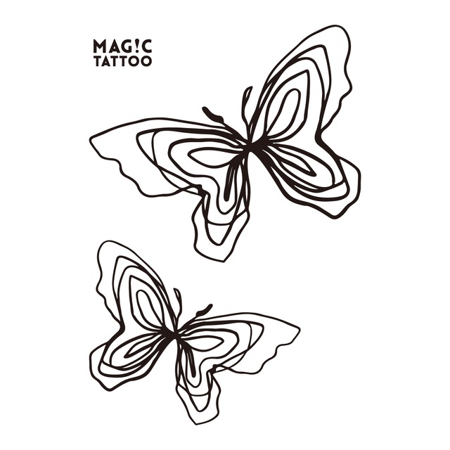No.186_Two butterflies_E / 2週間肌を染める MAG!C TATTOO,マジックタトゥー,消えるタトゥー,ジャグアタトゥー