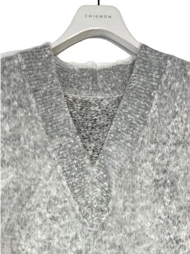 【chignonシニヨン】リバーオーガンドッキングベスト グレー chignonシニヨン】リバーオーガンドッキングベスト グレー CHIGNON