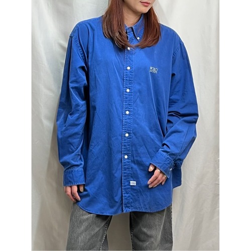 90s singapore Ralph Lauren POLO SPORT　無地　BD　長袖シャツ　XL