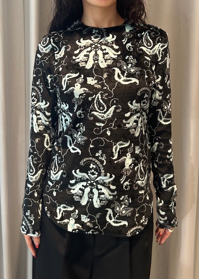 【25AW】Mame Kurogouchi マメ クロゴウチ / Velour Jersey Top / ベロアトップス