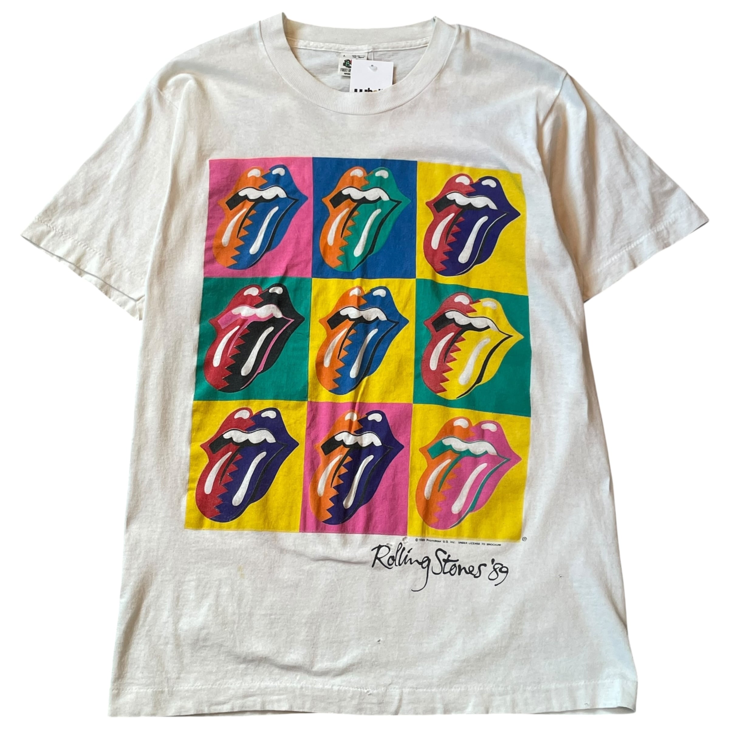 1989s THE Rolling Stones "THE NORTH AMERICAN TOUR 1989" "Andy Warhol parody" T-shirt