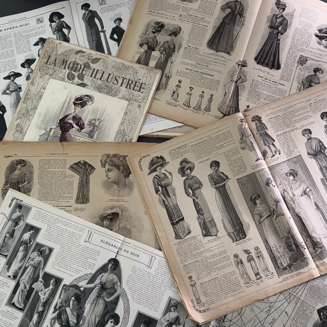 【訳あり含む】12点 冊子タイプ＋付録1点  La mode illustree ラ・モード イリュストレ  銅版画 ファッションプレート フランス 服飾 レース リメイク ハンドメイド アンティーク モード ファッション
