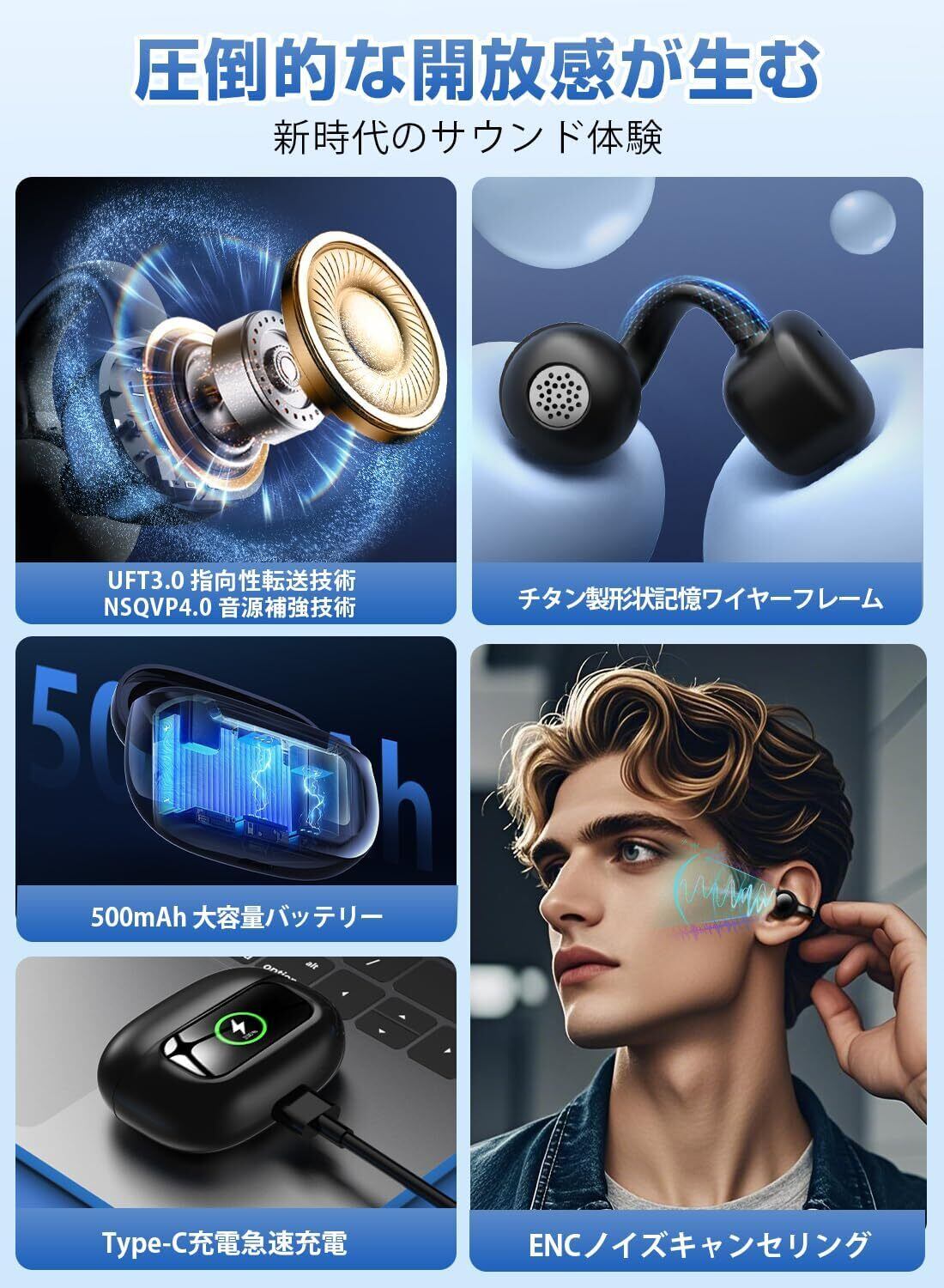 イヤホン bluetooth ワイヤレスイヤホン 【2025年新型·多機能タッチ