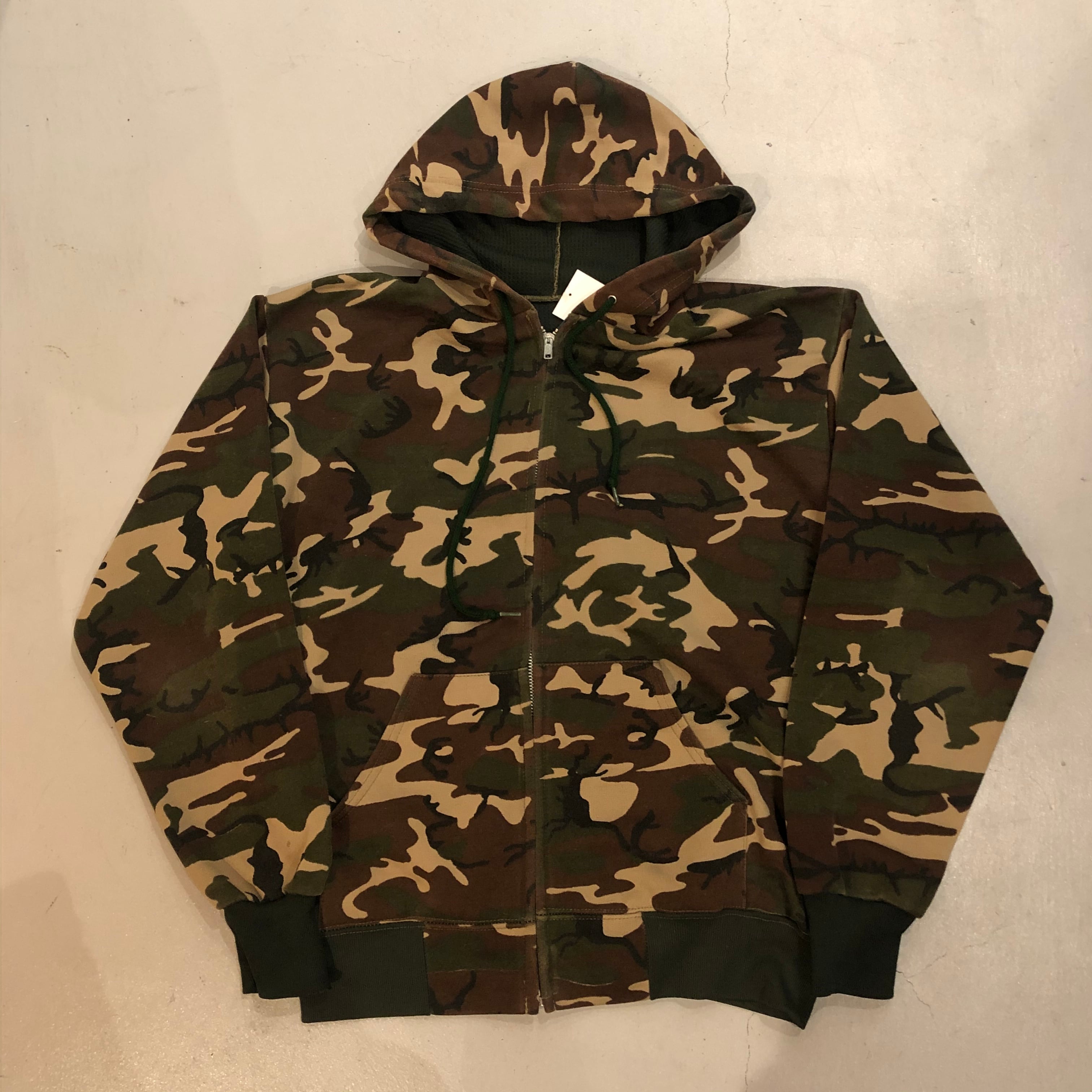 80s 〜90s back thermal camo full zip hoodie【高円寺店】 | What