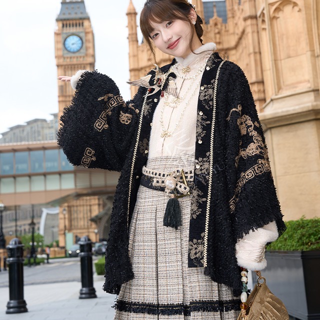 サブカル 服 地雷系 通販 チャイナ風 中華ロリータ 羽織り カーディガン ジャケット アウター フリンジ 刺繍 エスニック 民族風   lolita