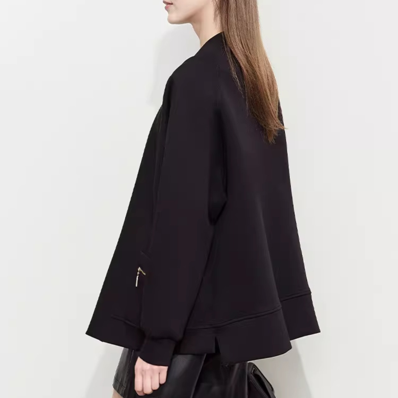 ドロップショルダー ミドル丈 カジュアルコート 00090・画像6