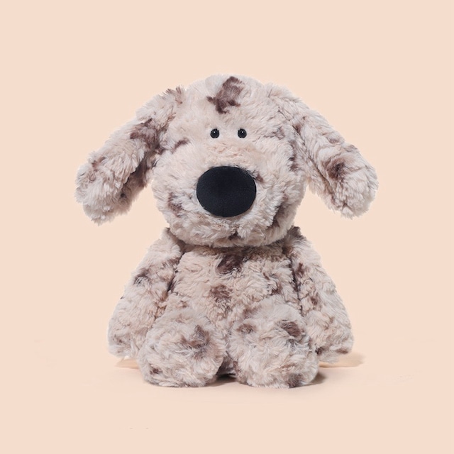 ,ふわふわ癒やしのぶち柄犬ぬいぐるみ（30cm）