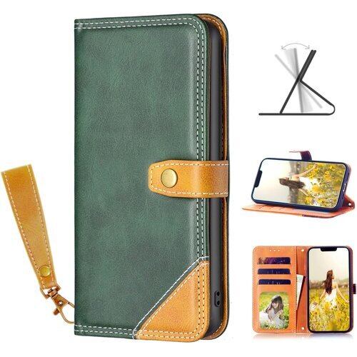 iphone14ケース 手帳型 iphone13ケース 手帳型 MUOUID アイフォン14ケース手帳型 iphone14スマホケース iphone14手帳型 phone13手帳型ケースアイフォン 13手帳型 あいほん 14 ケース 手帳型 あいほん 13ケース 手帳型 ストラップ付 カード入れ収納 スタンド機能 マグネット式 財布型iphone14手帳型 カバー iphone 14/iphone 13 レトログリーン 1755