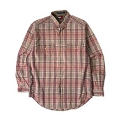 TOMMY HILFIGER トミーヒルフィガー フラッグタグ チェック柄 BD 長袖シャツ M/ピンク ベージュ/90s vintage