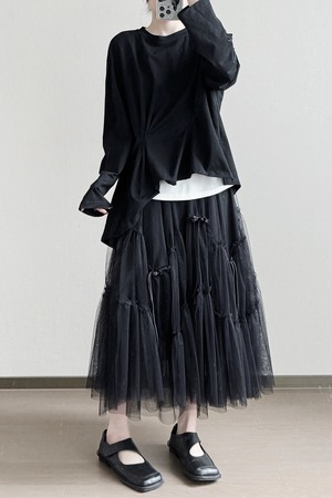 Dark design tulle skirt