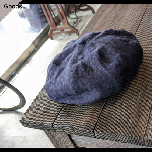 Au vrai chic Britain インディゴリネンベレー Indigo Linen Berret　（Indigo Navy）
