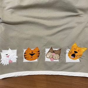 【JERZEES】猫 ネズミ 刺繍 スウェット トレーナー レディースM アメリカ古着