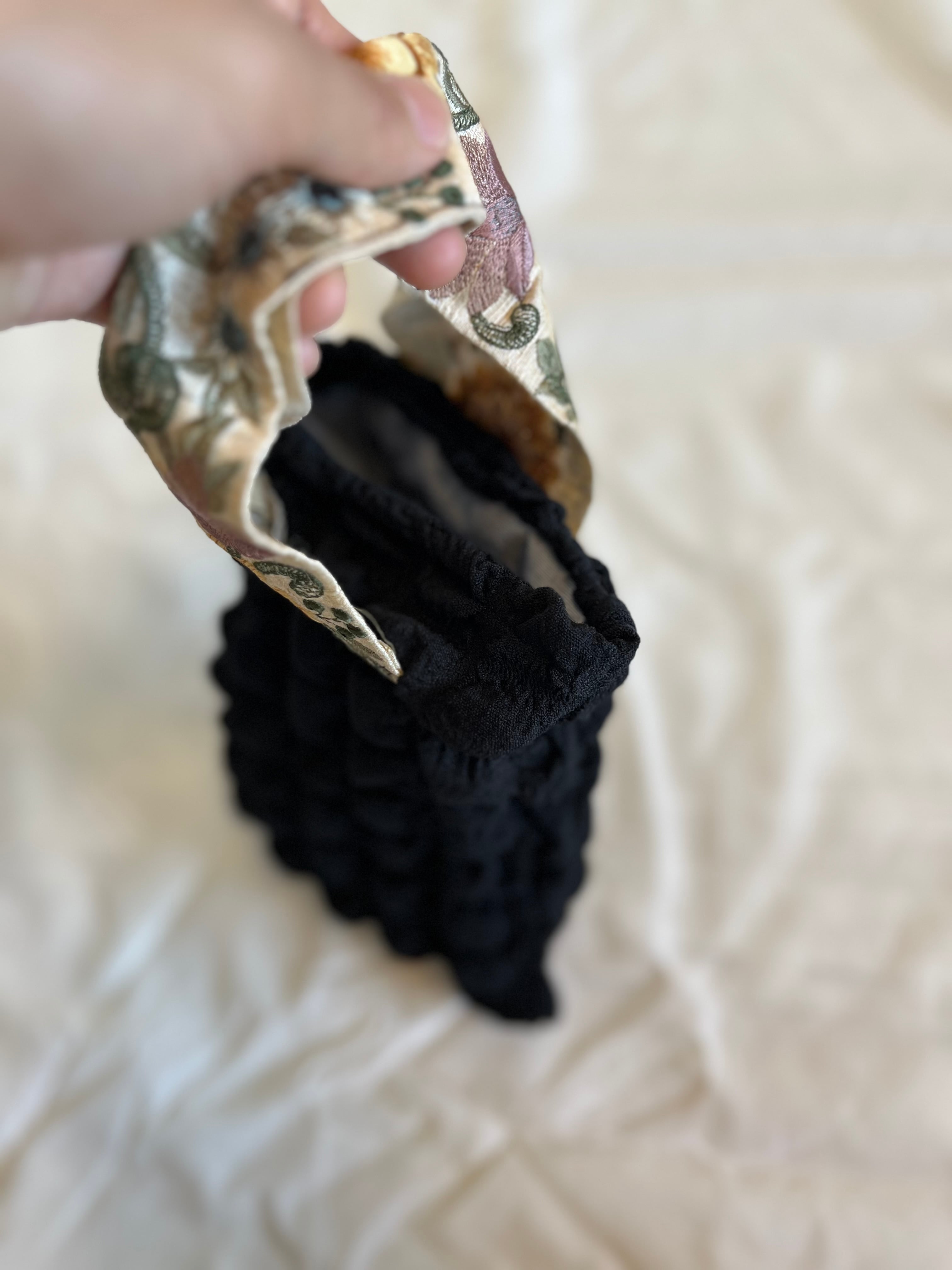 新作 インド刺繍&ワンハンドルバック ポコポコ生地