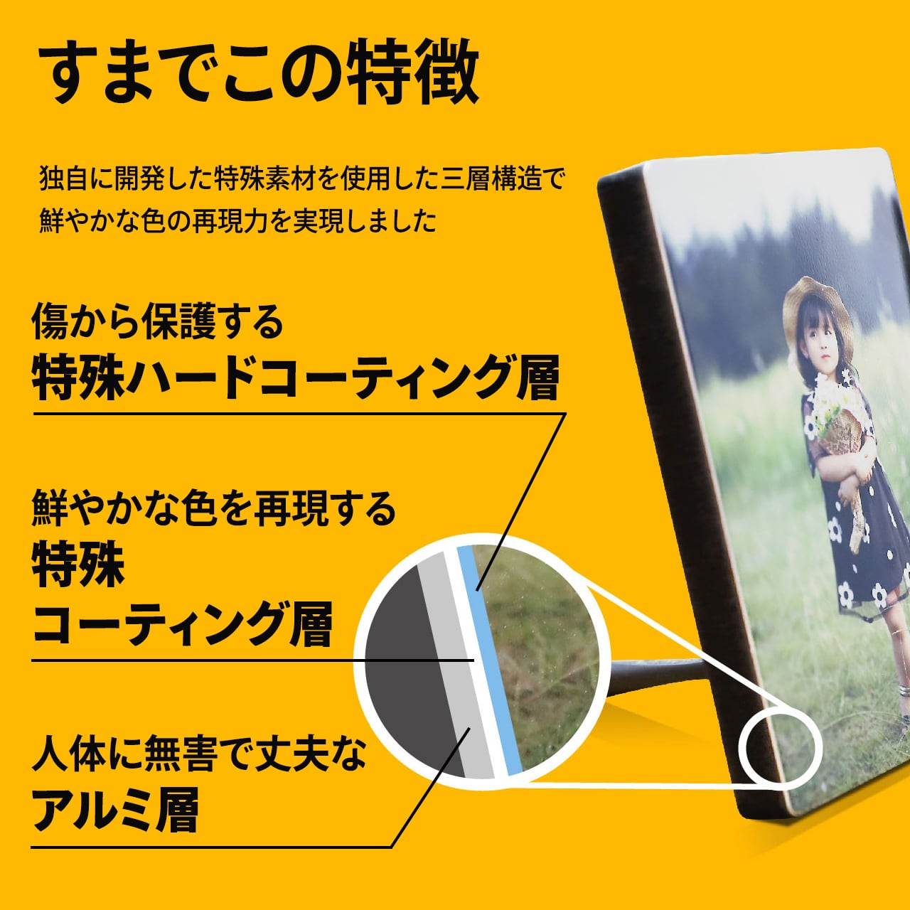 オリジナルマグネットフォトスタンド「Standard4」- 出産祝い・誕生日