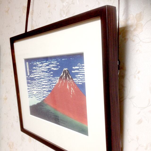 富嶽三十六景・凱風快晴(赤富士)(額装あり)