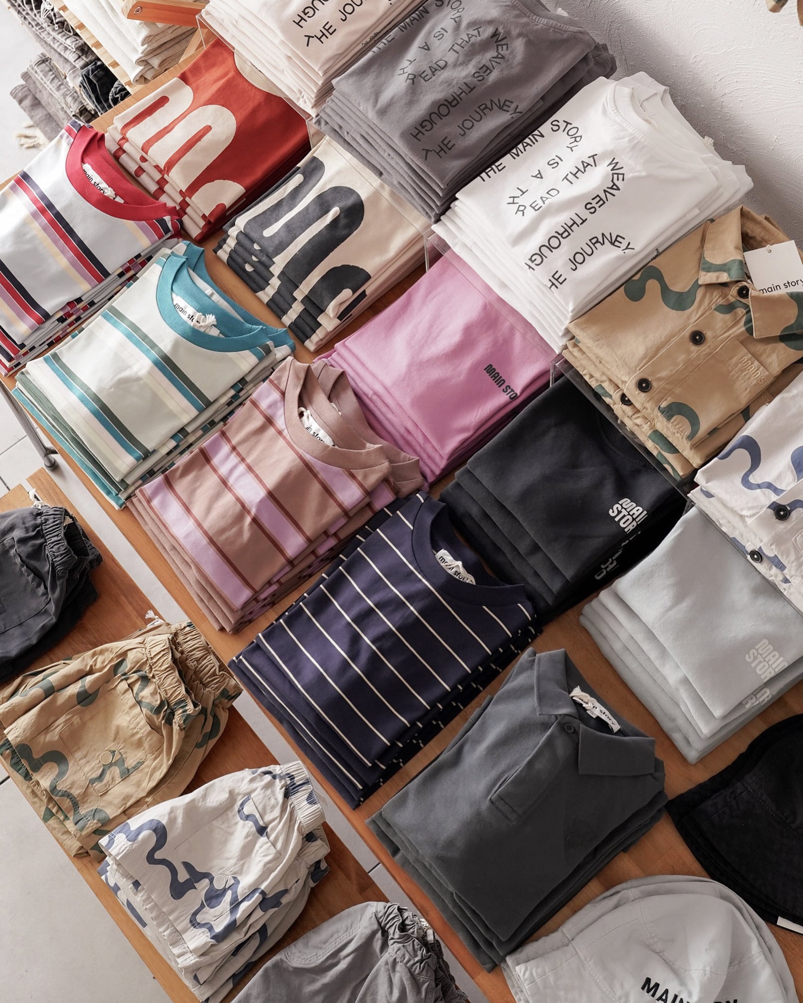 main story / Loose Tee - Green Tint Stripe (2y-10y) | PAY ID
