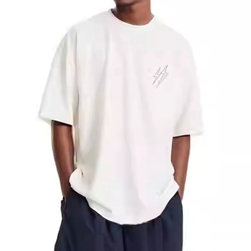 Short Sleeve Wide Crew Neck T-Shirt ◇5color H1060