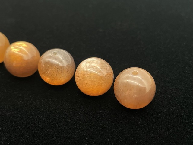 ハンドメイドビーズ素材セット（ブラウンサンムーンストーン）