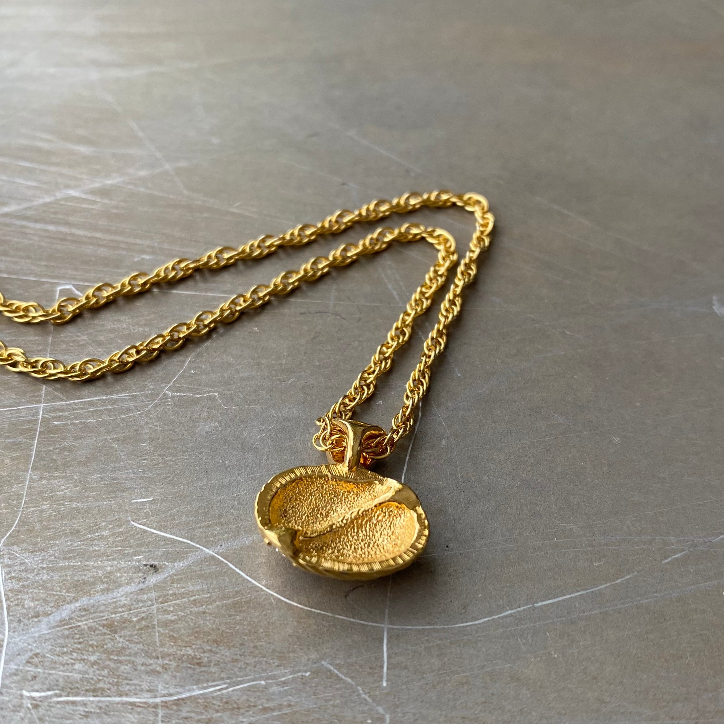 Vintage 90s USA crystal bijou shell necklace レトロ アメリカ