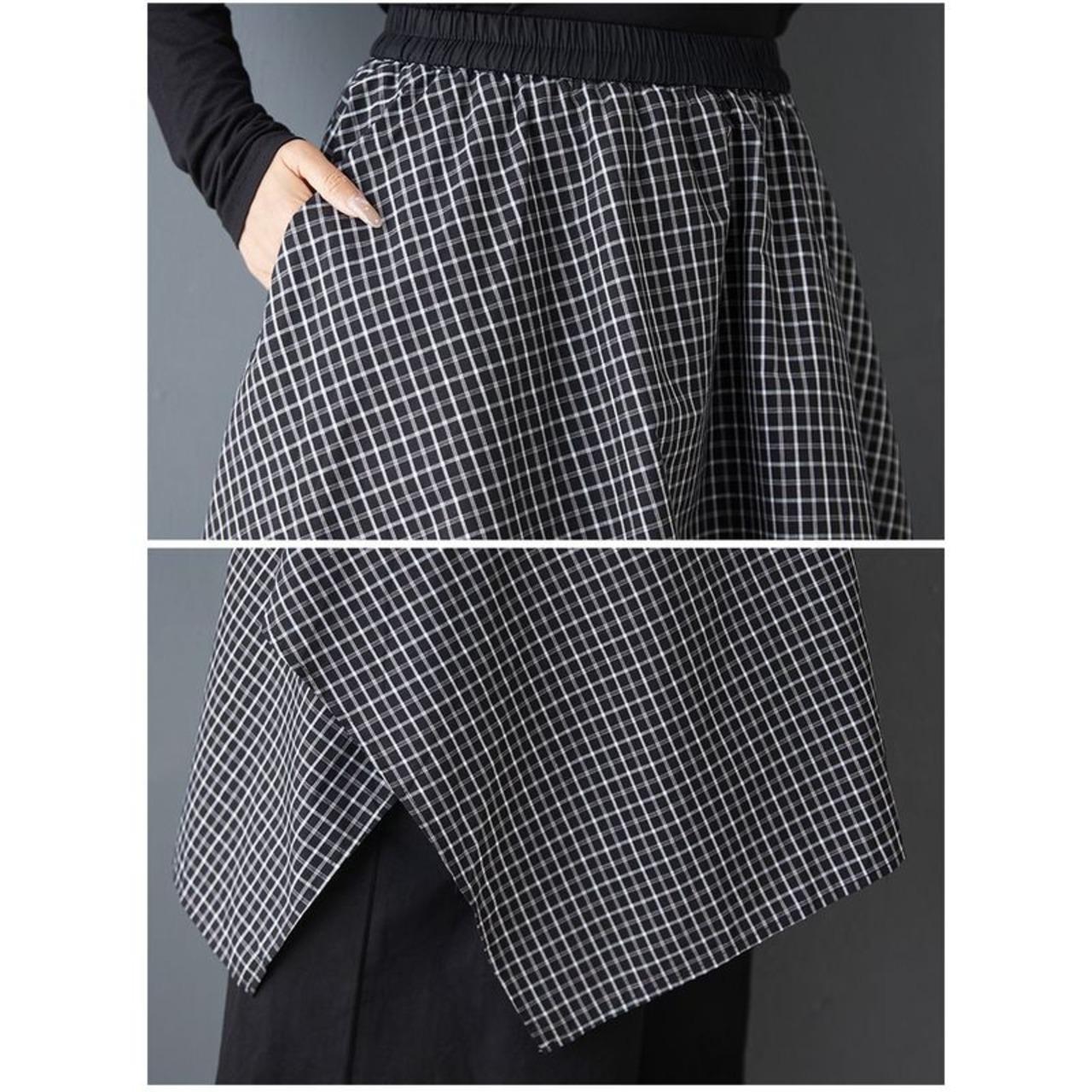 チェック レイヤード風 パンツ  00288