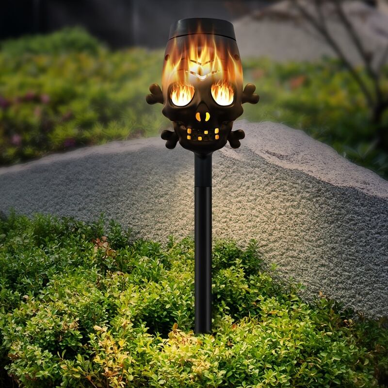 ガーデン ライト スカル 骸骨 ハロウィン インテリア ソーラー 充電