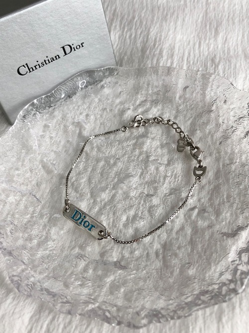 Christian Dior クリスチャン ディオール ブレスレット シルバー DIORロゴプレート vintage ヴィンテージ オールド 8dz8ti