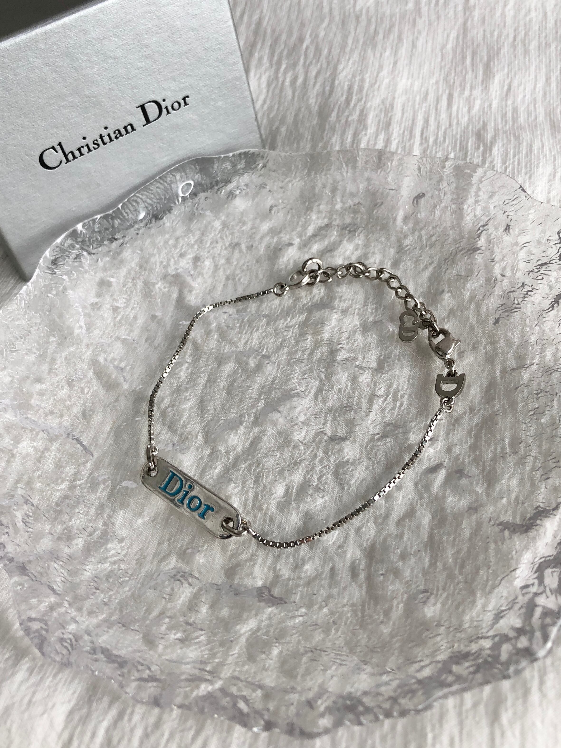 Christian Dior クリスチャン ディオール ブレスレット シルバー DIORロゴプレート vintage ヴィンテージ オールド 8dz8ti