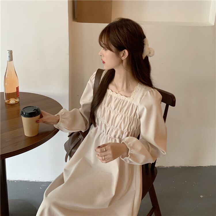 ガーリーコーデに レトロ女子 ふんわり ロングワンピース フェミニン デート Lamitte Deco トレンド 韓国ファッション ショップ Base店