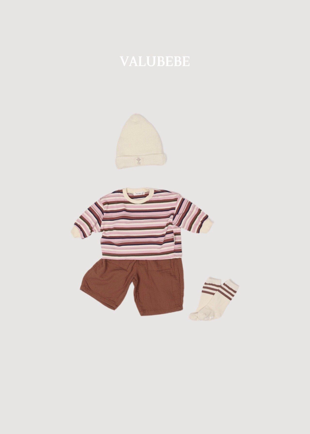 送料無料【予約】/ ベーシックラインソックス(3足セット) / valubebe