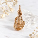 天然ゴールドタイチンルチルクォーツ ワイヤーペンダント｜黄金の輝き・一点物　Minegel- カラフルカラーで魅せるおしゃれな天然石アクセサリーのお店