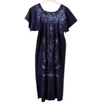 OLD Mexican Indigo Dress Hand Embroidery